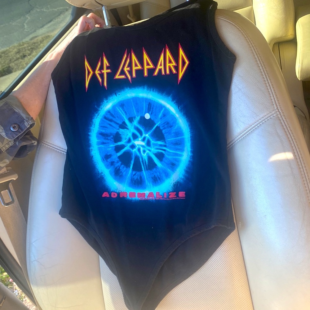Forever 21 | Def Leppard Adrenalize Tour black Onesie tank top | size Med